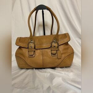 Coach Vintage Camel Hampton SoHo leather flap #9636
